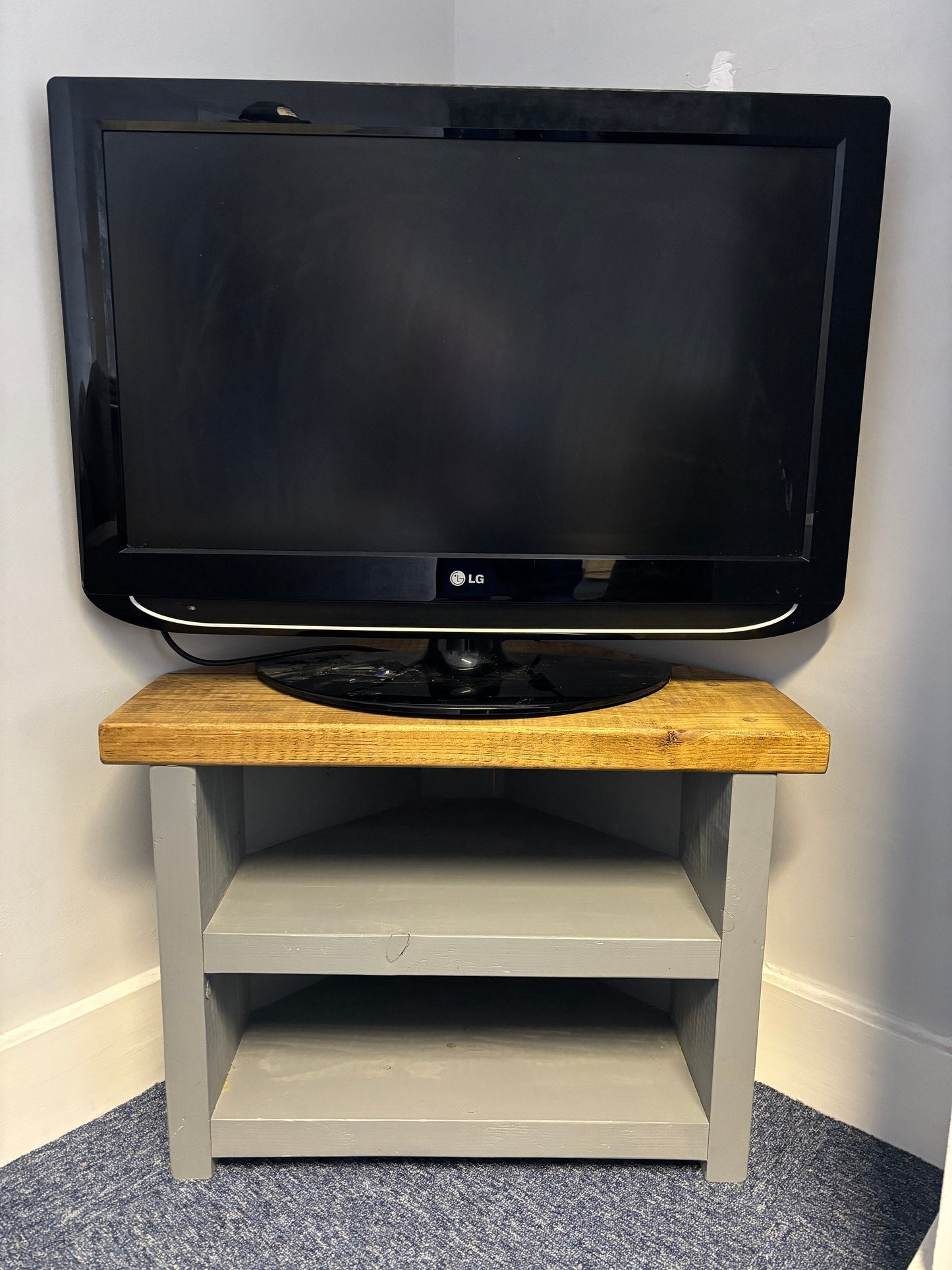 Paris GreyRusticCorner TV Stand