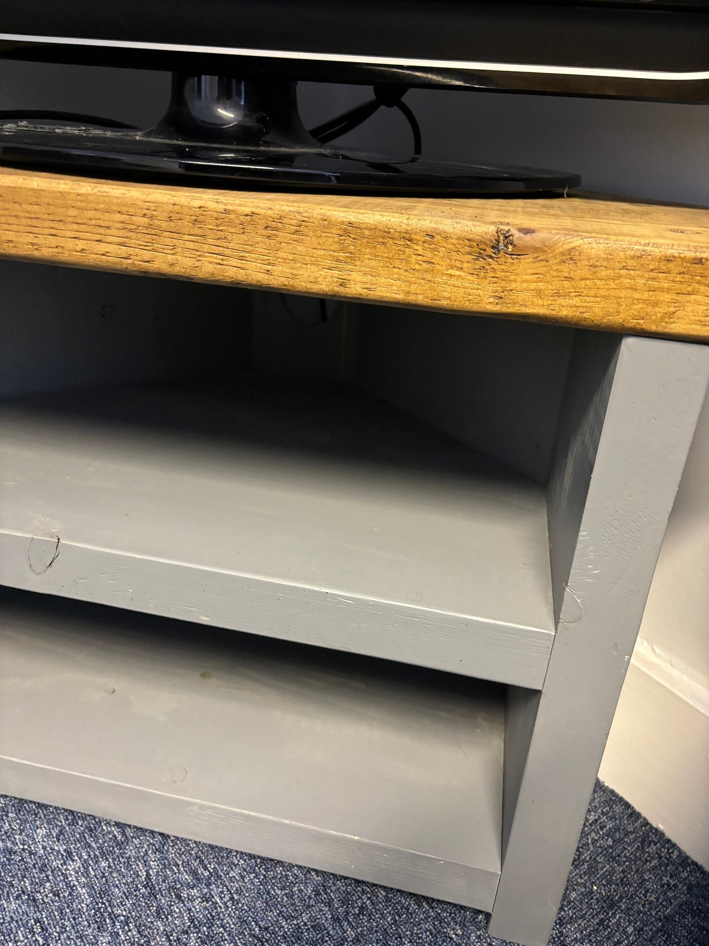 Paris GreyRusticCorner TV Stand