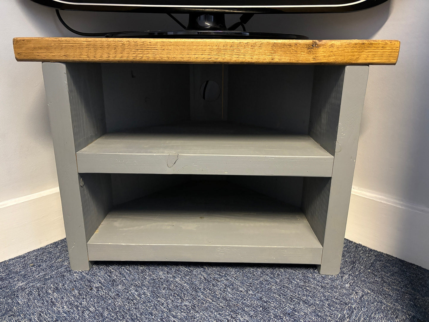 Paris GreyRusticCorner TV Stand