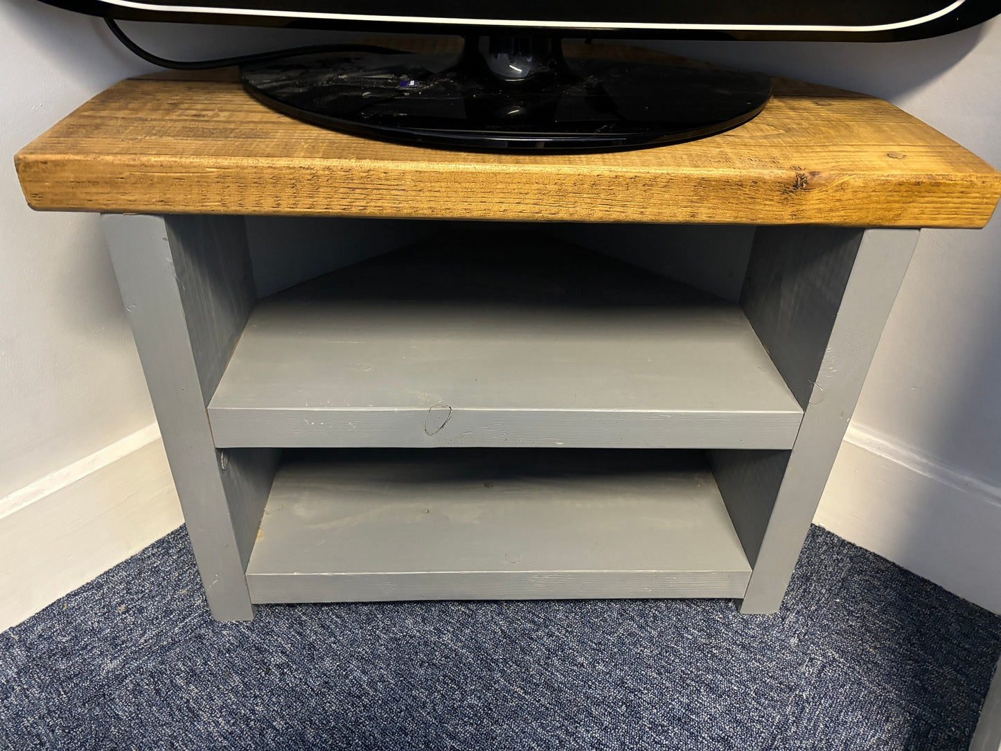 Paris GreyRusticCorner TV Stand