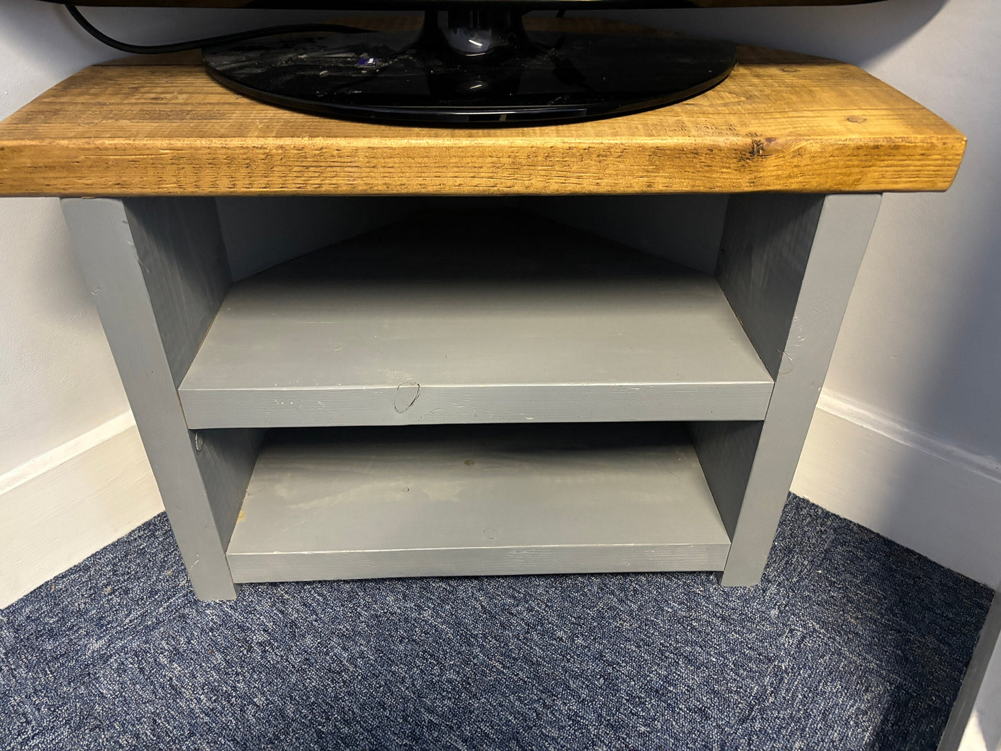 Paris GreyRusticCorner TV Stand