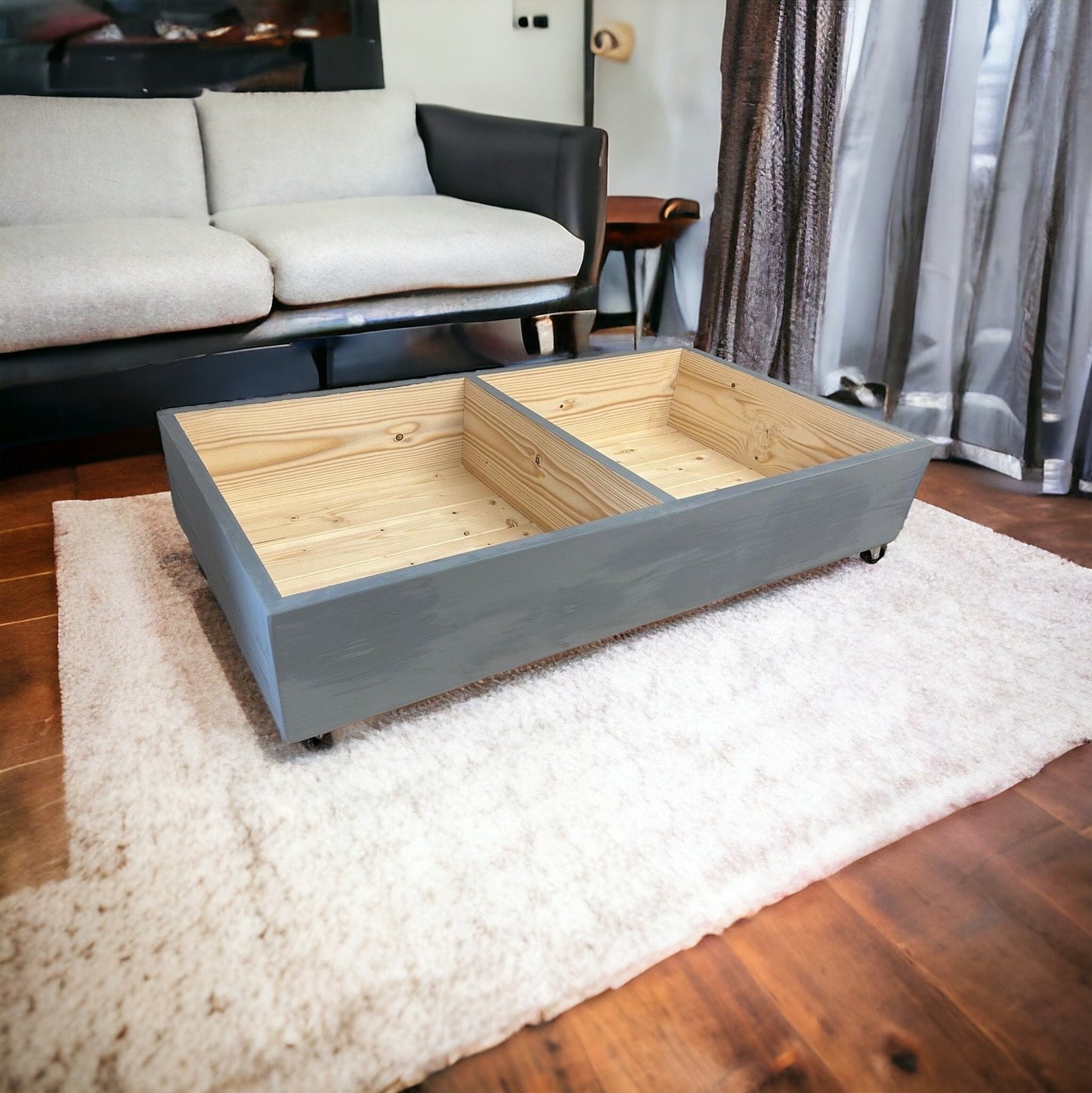 Anthracite chalk paint Underbed storage - bedding toy storage