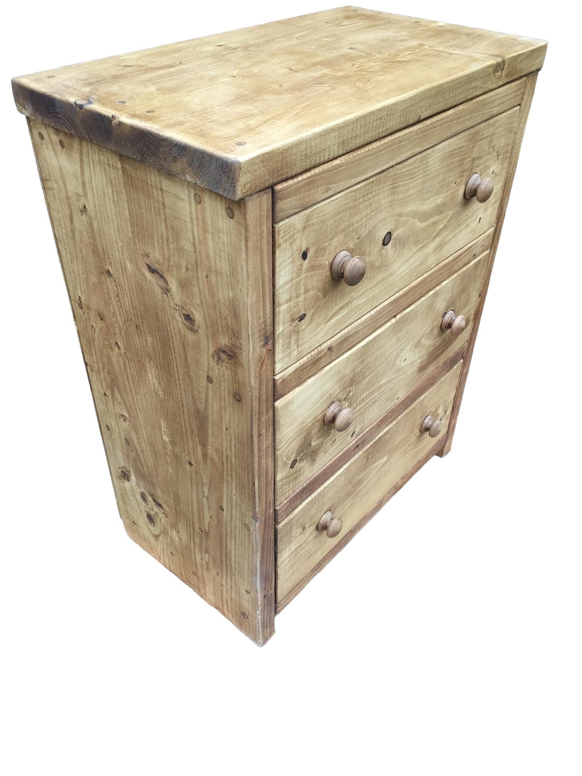 Rustic solid pine chest of draws