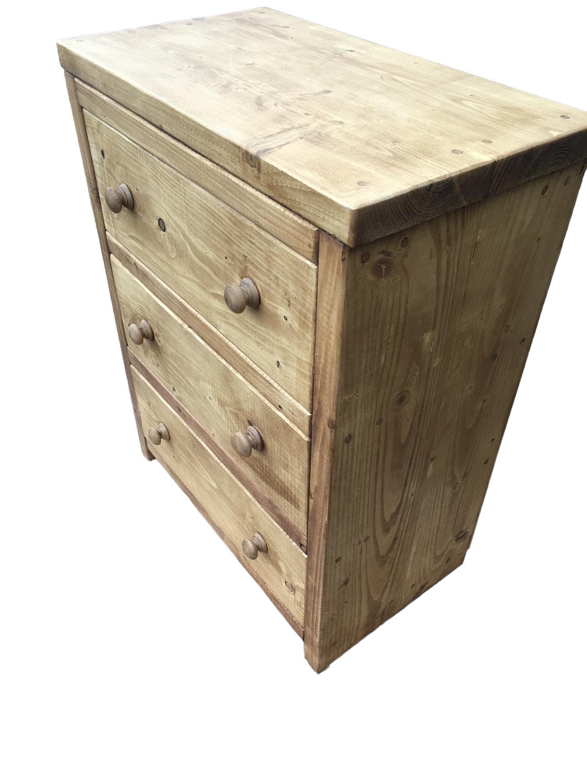 Rustic solid pine chest of draws