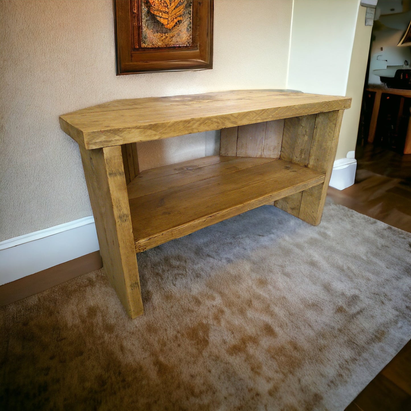 Rustic handmade corner tv stand / Tv unit