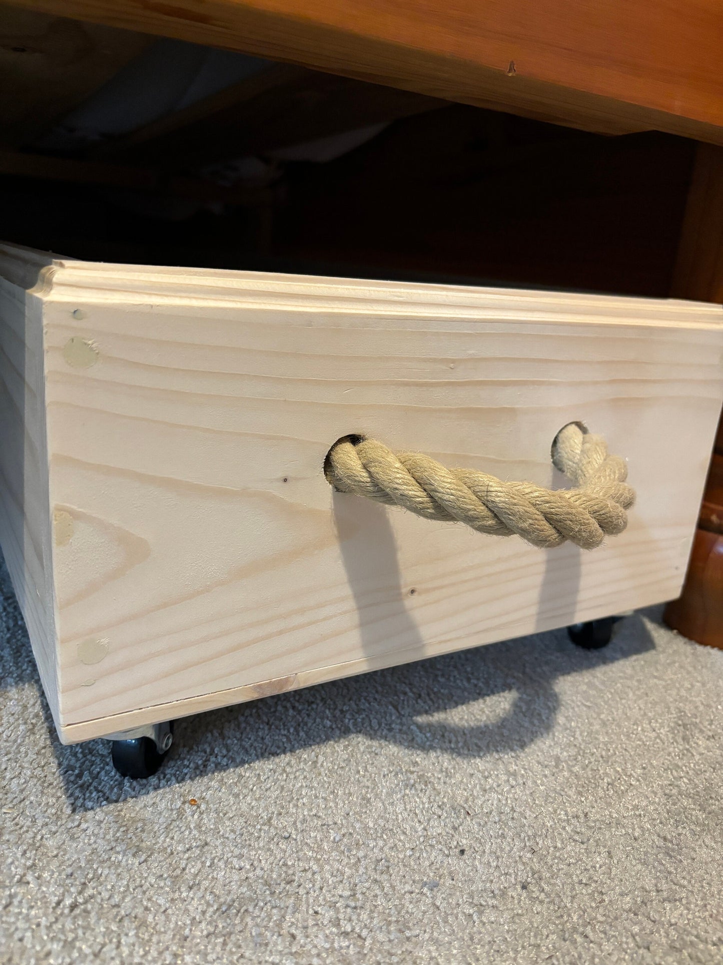 Rolling Pine Underbed storage - toy storage/ clothes storage/ bedroom tidy solution