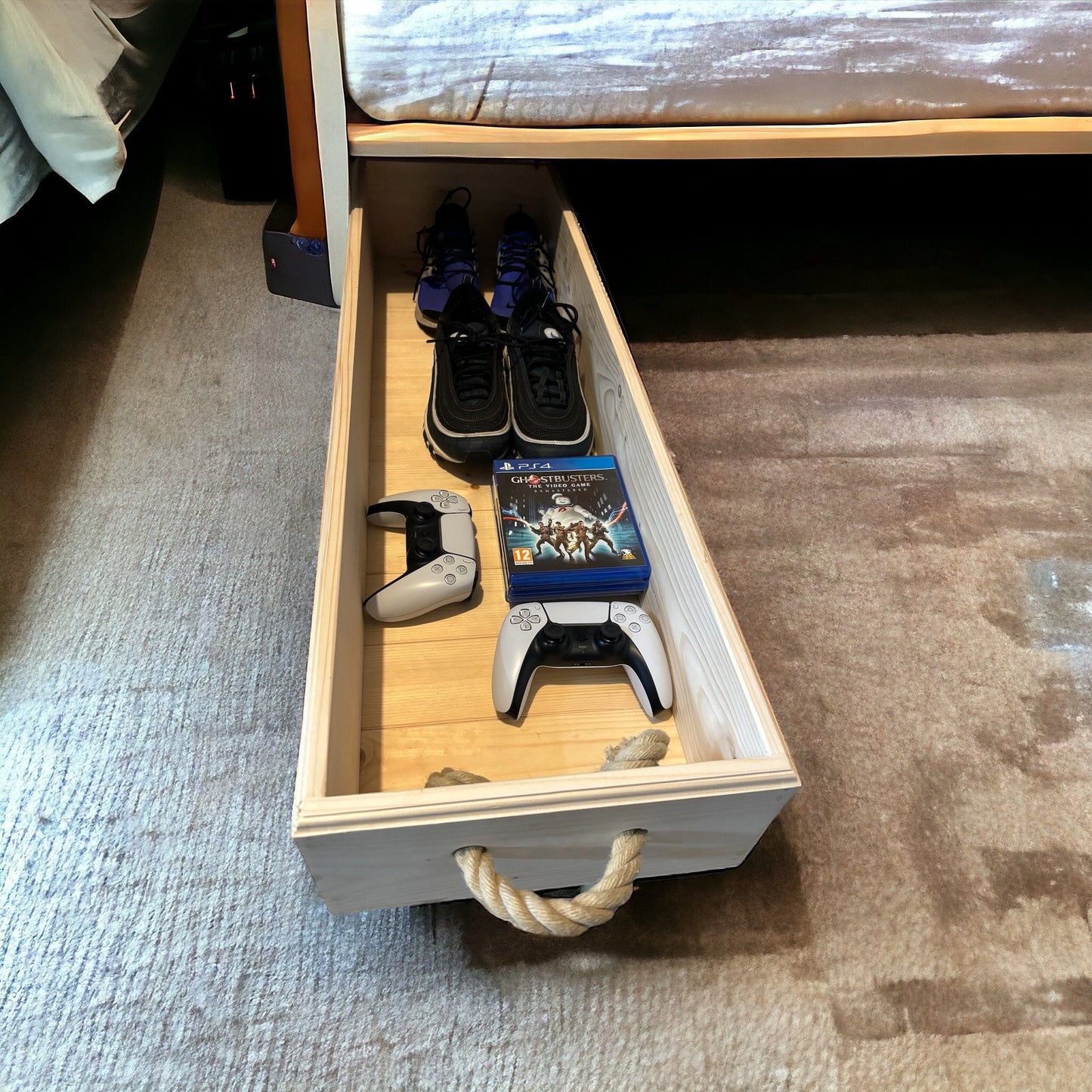 Rolling Pine Underbed storage - toy storage/ clothes storage/ bedroom tidy solution